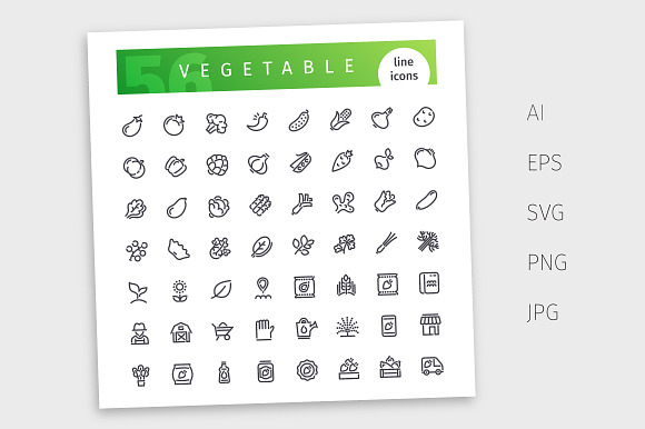 Plant Line Icons Set in Flower Icons - product preview 3
