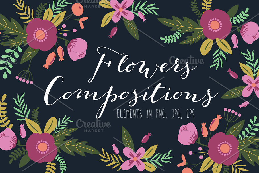 Flowers compositions in Illustrations - product preview 8
