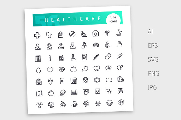 Healthcare Line Icons Set in Science Icons - product preview 3