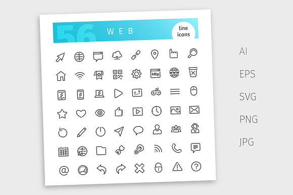 Web Line Icons Set in Line Icons - product preview 3