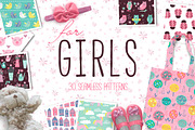 for GIRLS Seamless Patterns