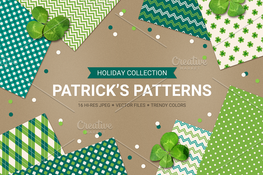 St. Patrick's Day seamless patterns