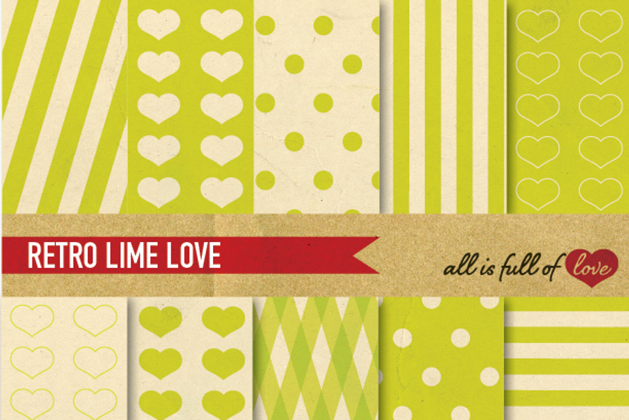 Lime Green Printable Paper Pack