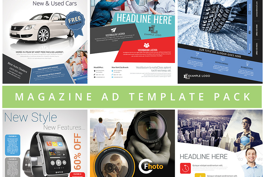 6in1 Magazine Ad Template Pack in Magazine Templates - product preview 8