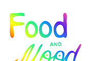 Food and mood lettering, colorful