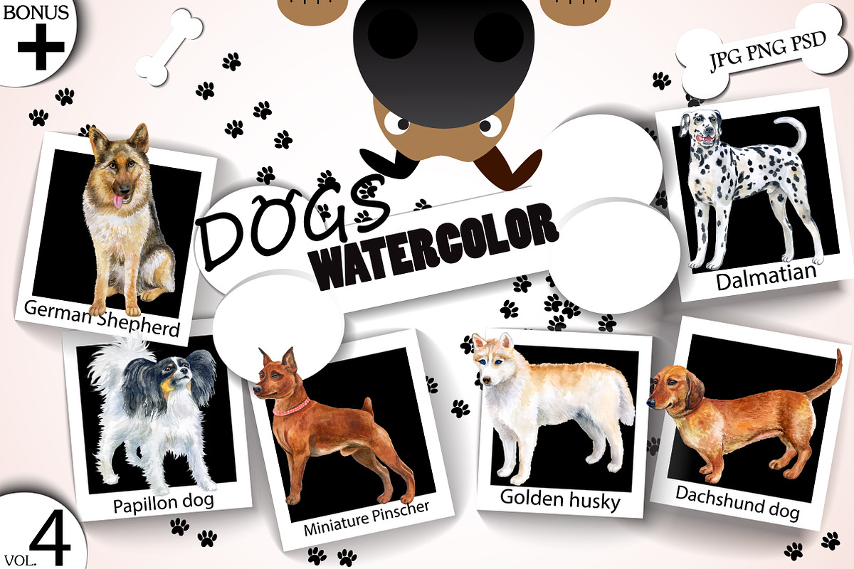 Watercolor Dogs - Collection 4 of 12 in Illustrations - product preview 8