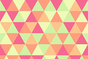 Triangle pattern, green and pink