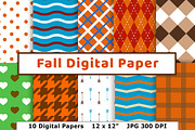 Fall Digital Paper, Autumn Scrapbook