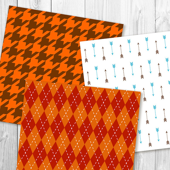 Fall Digital Paper, Autumn Scrapbook in Patterns - product preview 2