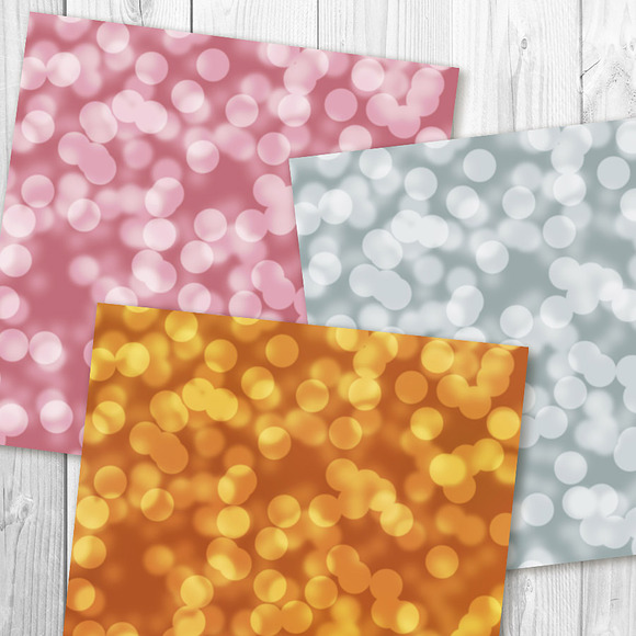 Bokeh Digital Paper, Glowing Dots in Patterns - product preview 2