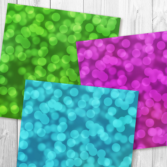 Bokeh Digital Paper, Glowing Dots in Patterns - product preview 3