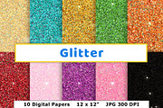 Glitter Digital Paper, New Year's