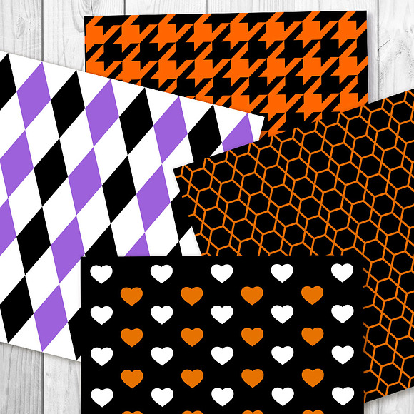 Halloween Digital Paper, October in Patterns - product preview 1