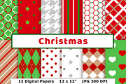 Christmas Digital Paper, December