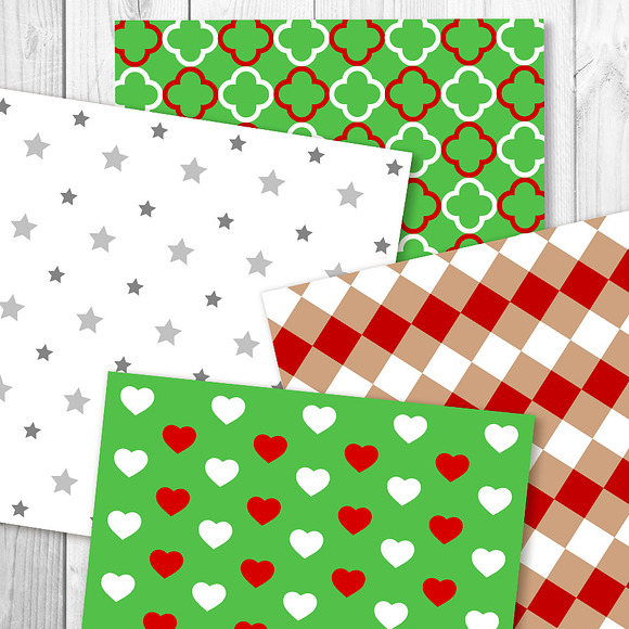 Christmas Digital Paper, December in Patterns - product preview 3
