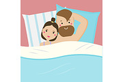 Couple in bed. vector