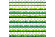 Grass isolated on transparent background set. Green meadow. Nature background. Spring, summer time.