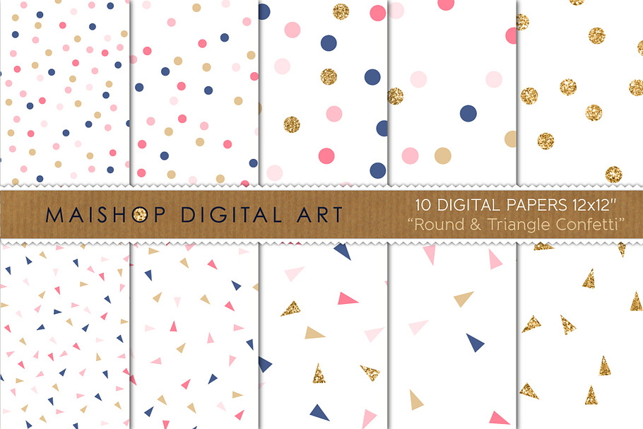 Digital Paper - Confetti in Patterns - product preview 8