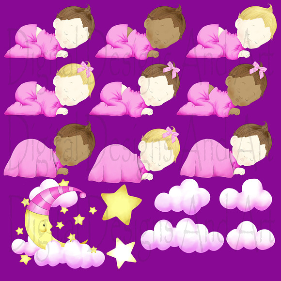 Sweet dreams, baby girl in Illustrations - product preview 2