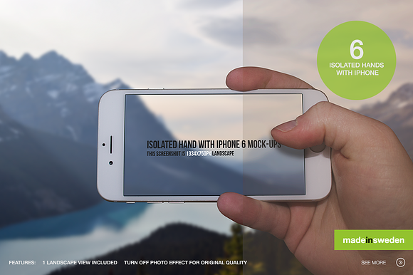 6 Isolated Hands with iPhone 6 in Product Mockups - product preview 1
