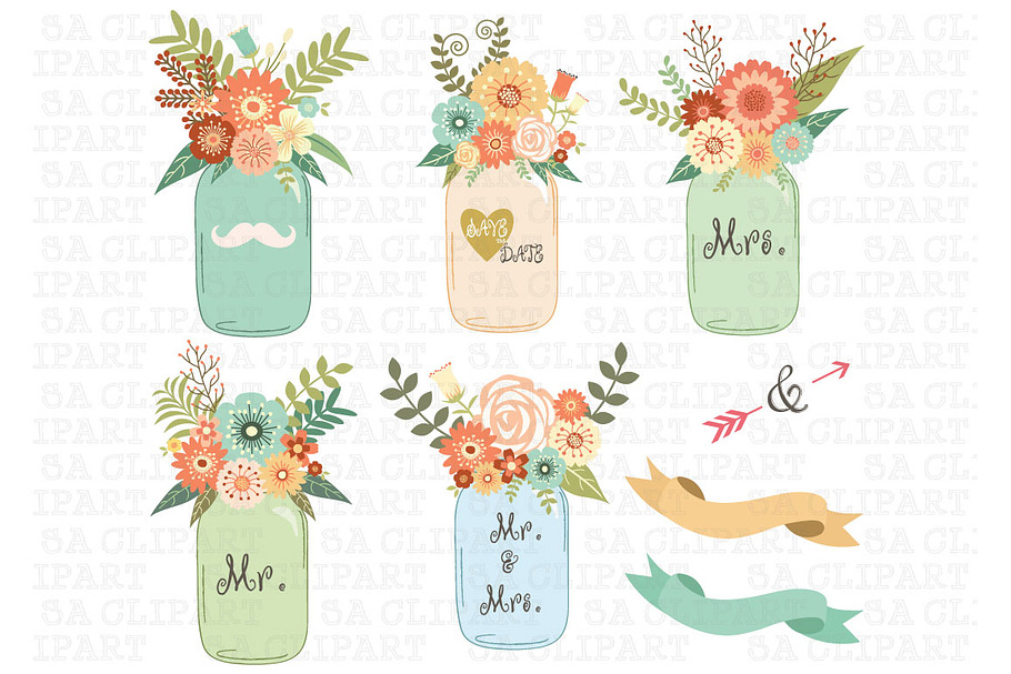 Mason jar Clipart in Illustrations - product preview 8