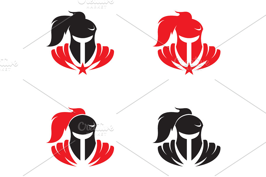 Warrior Knight Sparta Silhouette in Logo Templates - product preview 8