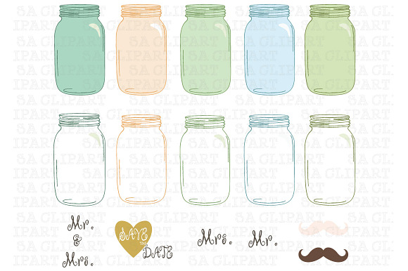 Mason jar Clipart in Illustrations - product preview 2