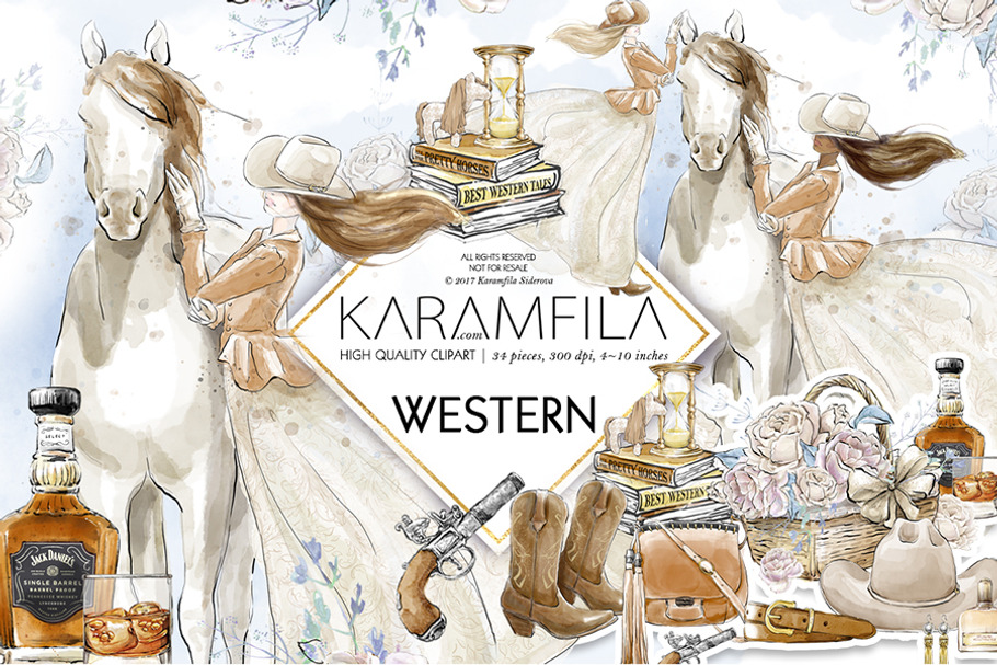 Western Clipart in Illustrations - product preview 8