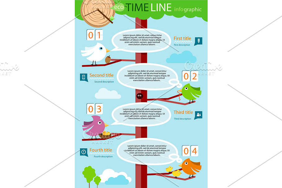 Timeline infographic with colorful in Graphics - product preview 8