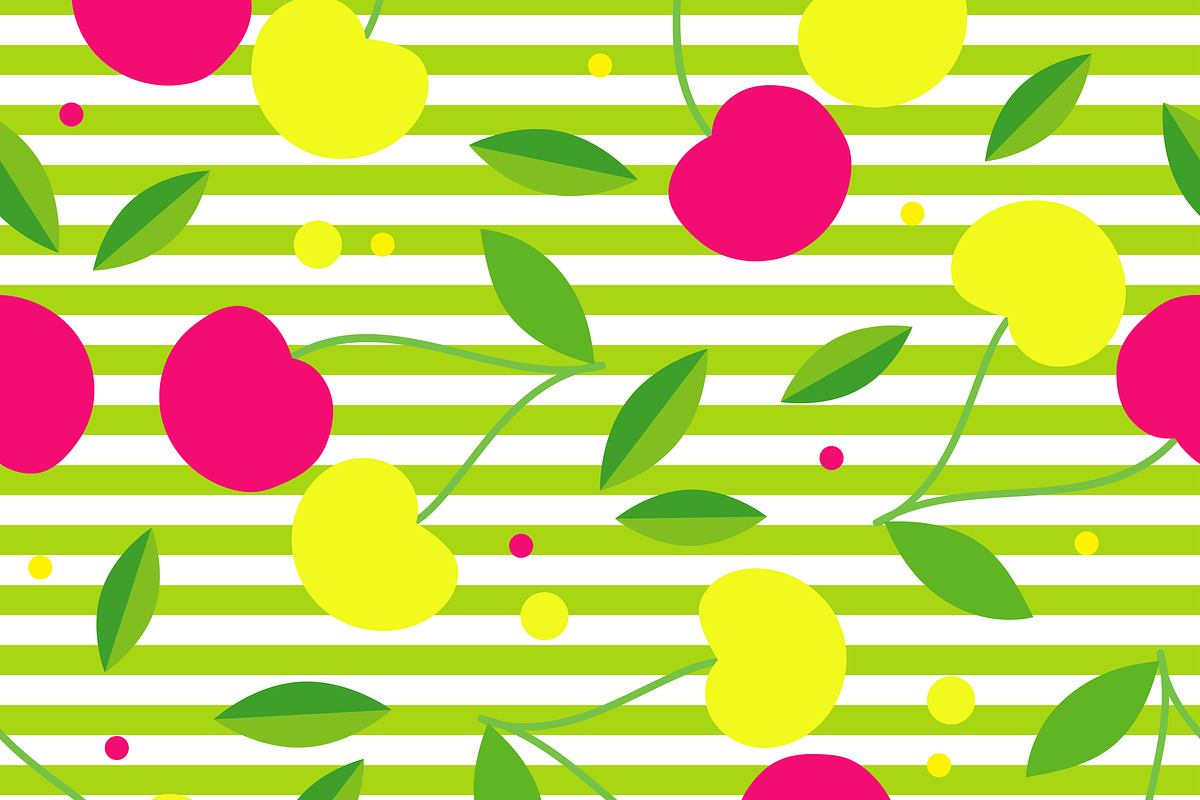 Seamless pattern with cherries. in Patterns - product preview 8