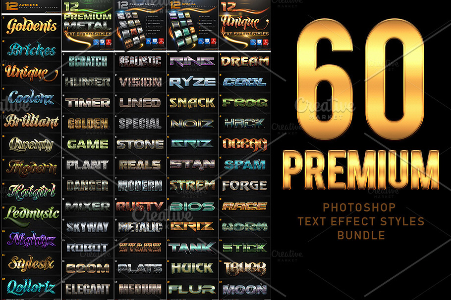 60 Premium Text Effect Styles in Photoshop Layer Styles - product preview 8