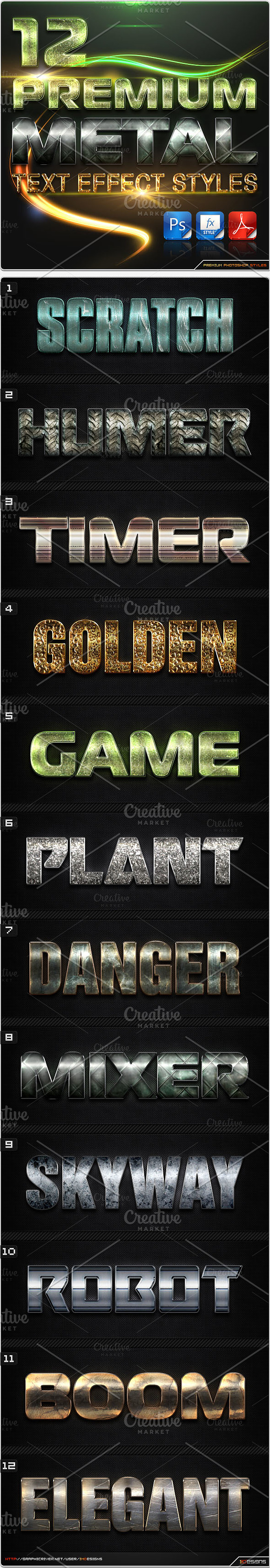 60 Premium Text Effect Styles in Photoshop Layer Styles - product preview 2