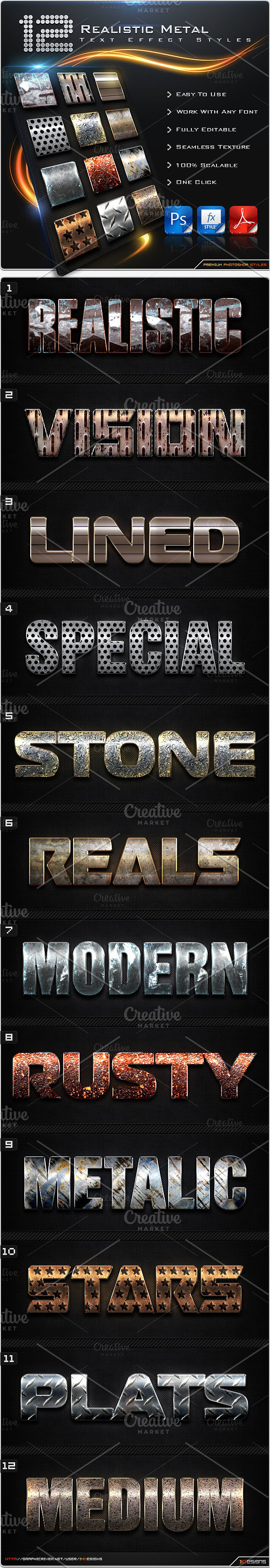 60 Premium Text Effect Styles in Photoshop Layer Styles - product preview 3