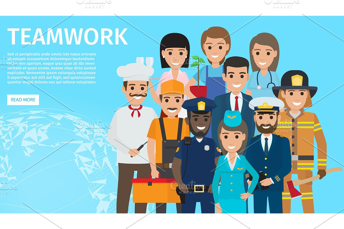 Teamwork of People with Different Profession in Illustrations - product preview 8