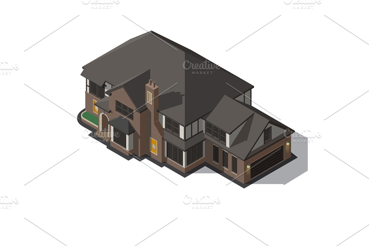 House decorated in style half-timbered framework. in Illustrations - product preview 8