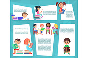 Reading Children Sitting and Lying with Books