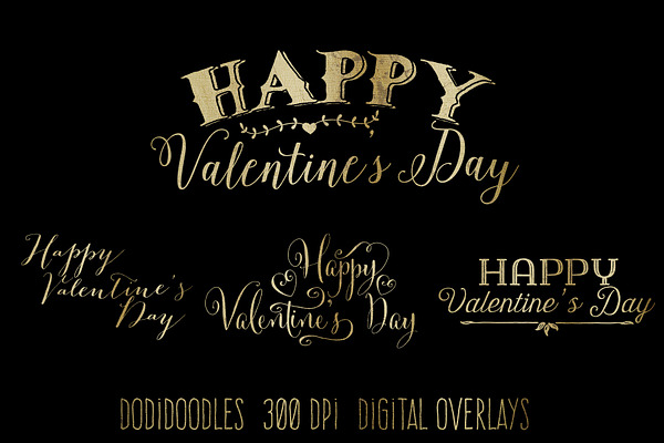 Gold Foil Valentine Typography