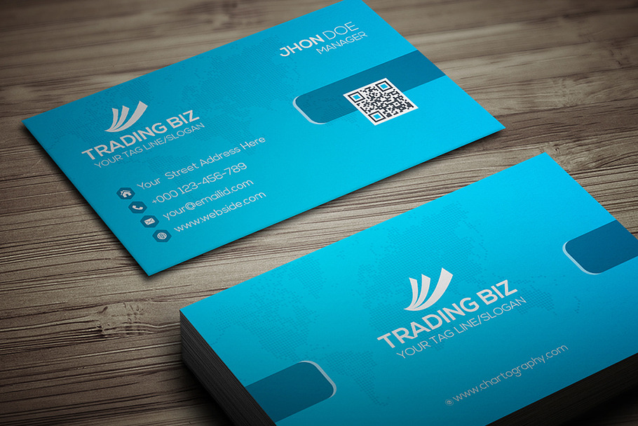 Trading Biz Business Card in Business Card Templates - product preview 8