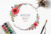 Watercolor wreaths with Poppy