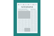 Graphical design newspaper template, highlighting figures and testimonials vector mock up of a blank daily newspaper graphical design newspaper template