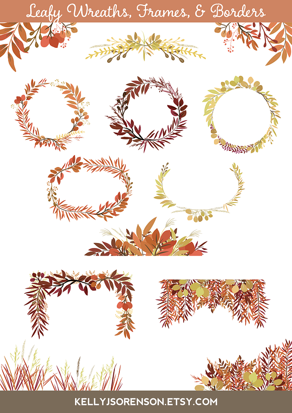 Fall Leaves - Autumn Greenery Vol 1 in Illustrations - product preview 3