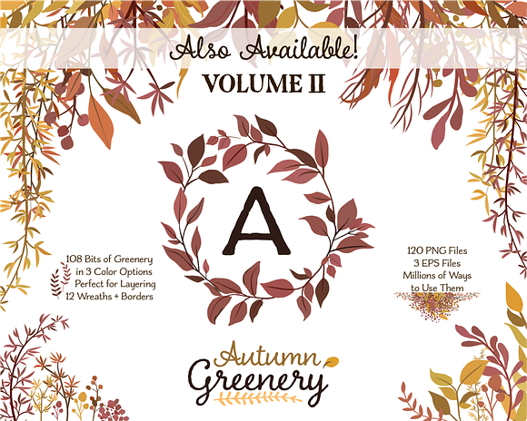 Fall Leaves - Autumn Greenery Vol 1 in Illustrations - product preview 4
