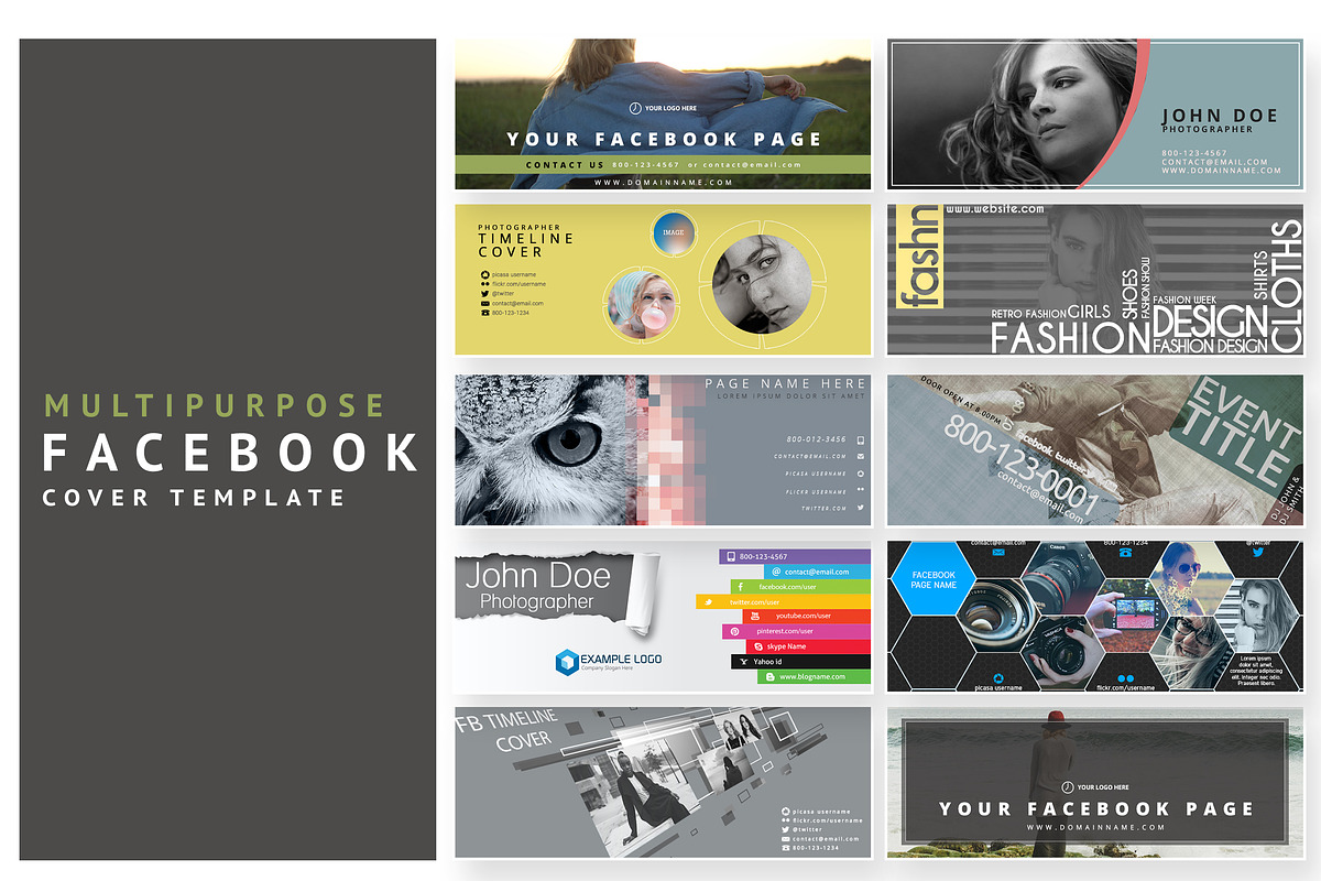 Multipurpose FB Cover Pack in Facebook Templates - product preview 8