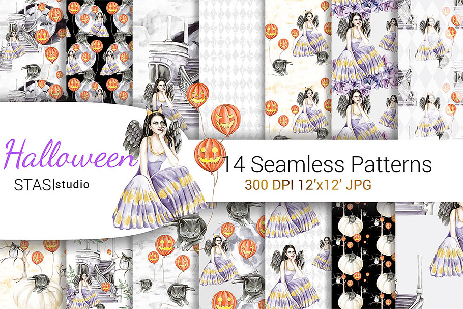 Halloween Digital Paper Pack in Patterns - product preview 8