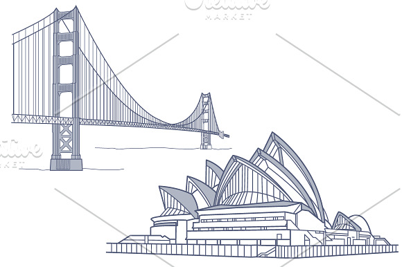 World's Famous Landmarks / Monuments in Illustrations - product preview 3