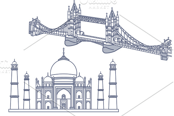 World's Famous Landmarks / Monuments in Illustrations - product preview 4