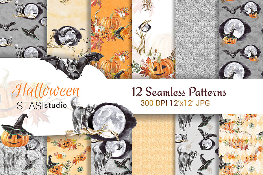 Halloween Watercolor Paper in Patterns - product preview 8