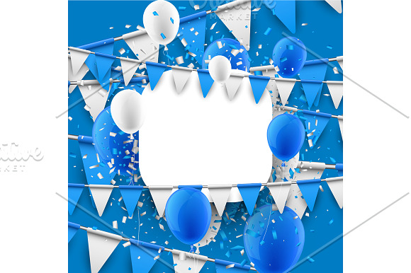 Blue festive set with balloons in Illustrations - product preview 5