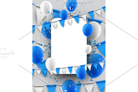 Blue festive set with balloons in Illustrations - product preview 6