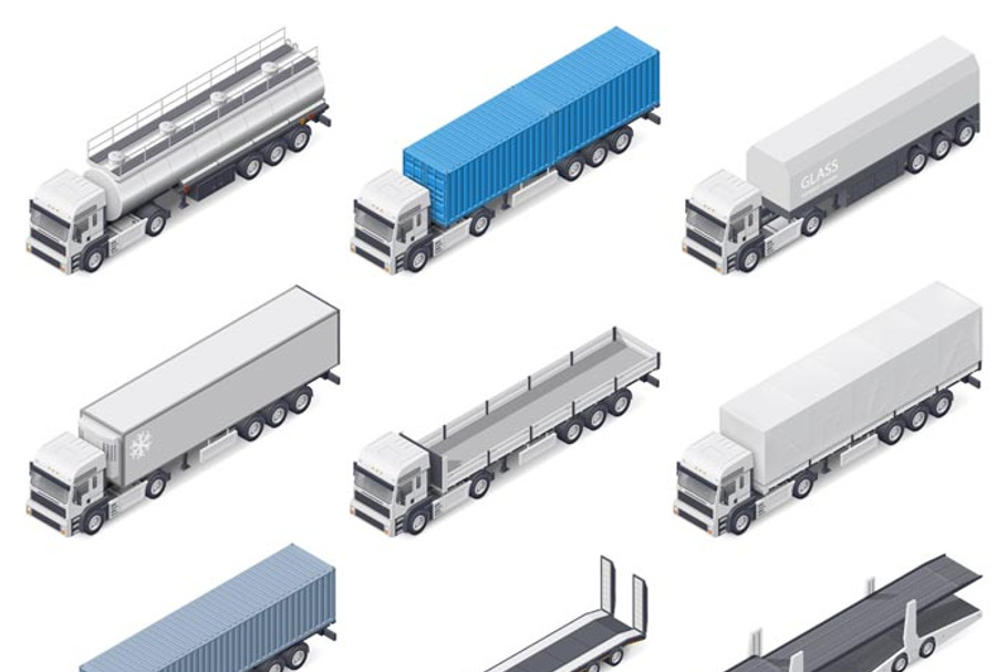 Trucks with semi-trailers in Graphics - product preview 8